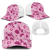Mokihana Maile Ilima Leis Paniolo Palaka Mesh Trucker Cap Hawaiian Omaomo Ulaula Spirit LT9 - Polynesian Pride