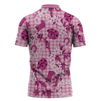 Mokihana Maile Ilima Leis Paniolo Palaka Zipper Polo Shirt Hawaiian Omaomo Ulaula Spirit - Polynesian Pride