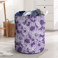 Mokihana Maile Ilima Leis Paniolo Palaka Laundry Basket Hawaiian Poni Spirit - Polynesian Pride