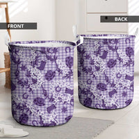 Mokihana Maile Ilima Leis Paniolo Palaka Laundry Basket Hawaiian Poni Spirit - Polynesian Pride