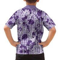 Mokihana Maile Ilima Leis Paniolo Palaka Family Matching Off The Shoulder Long Sleeve Dress and Hawaiian Shirt Hawaiian Poni Spirit LT9 - Polynesian Pride