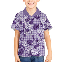 Mokihana Maile Ilima Leis Paniolo Palaka Family Matching Off The Shoulder Long Sleeve Dress and Hawaiian Shirt Hawaiian Poni Spirit LT9 - Polynesian Pride