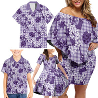 Mokihana Maile Ilima Leis Paniolo Palaka Family Matching Off Shoulder Short Dress and Hawaiian Shirt Hawaiian Poni Spirit LT9 - Polynesian Pride