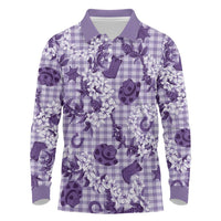 Mokihana Maile Ilima Leis Paniolo Palaka Long Sleeve Polo Shirt Hawaiian Poni Spirit - Polynesian Pride