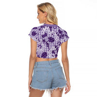Mokihana Maile Ilima Leis Paniolo Palaka Raglan Cropped T Shirt Hawaiian Poni Spirit LT9 - Polynesian Pride
