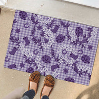 Mokihana Maile Ilima Leis Paniolo Palaka Rubber Doormat Hawaiian Poni Spirit LT9 - Polynesian Pride