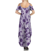 Mokihana Maile Ilima Leis Paniolo Palaka Summer Maxi Dress Hawaiian Poni Spirit - Polynesian Pride