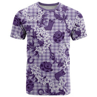 Mokihana Maile Ilima Leis Paniolo Palaka T Shirt Hawaiian Poni Spirit LT9 Purple - Polynesian Pride