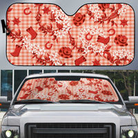 Mokihana Maile Ilima Leis Paniolo Palaka Auto Sun Shade Hawaiian Ulaula Spirit - Polynesian Pride