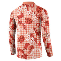 Mokihana Maile Ilima Leis Paniolo Palaka Button Sweatshirt Hawaiian Ulaula Spirit - Polynesian Pride