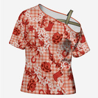 Mokihana Maile Ilima Leis Paniolo Palaka Cross Shoulder Shirt Hawaiian Ulaula Spirit - Polynesian Pride