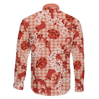Mokihana Maile Ilima Leis Paniolo Palaka Family Matching Off Shoulder Short Dress and Hawaiian Shirt Hawaiian Ulaula Spirit LT9 - Polynesian Pride