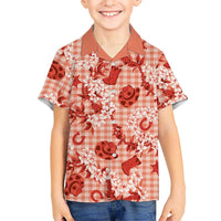 Mokihana Maile Ilima Leis Paniolo Palaka Family Matching Puletasi and Hawaiian Shirt Hawaiian Ulaula Spirit LT9 - Polynesian Pride