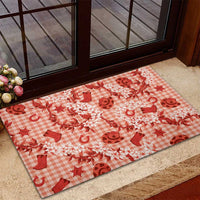 Mokihana Maile Ilima Leis Paniolo Palaka Rubber Doormat Hawaiian Ulaula Spirit - Polynesian Pride