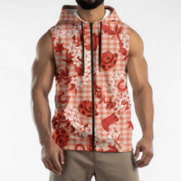 Mokihana Maile Ilima Leis Paniolo Palaka Sleeveless Zip Hoodie Hawaiian Ulaula Spirit LT9 - Polynesian Pride