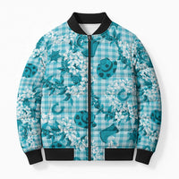 Mokihana Maile Ilima Leis Paniolo Palaka Bomber Puffer Jacket Hawaiian Polu Opa Spirit - Polynesian Pride