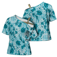 Mokihana Maile Ilima Leis Paniolo Palaka Cross Shoulder Shirt Hawaiian Polu Opa Spirit LT9 - Polynesian Pride