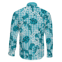 Mokihana Maile Ilima Leis Paniolo Palaka Family Matching Off The Shoulder Long Sleeve Dress and Hawaiian Shirt Hawaiian Polu Opa Spirit LT9 - Polynesian Pride