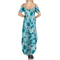 Mokihana Maile Ilima Leis Paniolo Palaka Family Matching Summer Maxi Dress and Hawaiian Shirt Hawaiian Polu Opa Spirit LT9 - Polynesian Pride