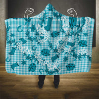 Mokihana Maile Ilima Leis Paniolo Palaka Hooded Blanket Hawaiian Polu Opa Spirit - Polynesian Pride