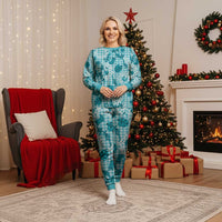 Mokihana Maile Ilima Leis Paniolo Palaka Christmas Pajama Set Hawaiian Polu Opa Spirit - Polynesian Pride