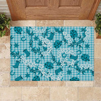 Mokihana Maile Ilima Leis Paniolo Palaka Rubber Doormat Hawaiian Polu Opa Spirit - Polynesian Pride