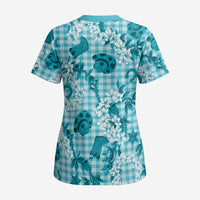 Mokihana Maile Ilima Leis Paniolo Palaka Scrub Top Hawaiian Polu Opa Spirit - Polynesian Pride