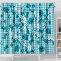 Mokihana Maile Ilima Leis Paniolo Palaka Shower Curtain Hawaiian Polu Opa Spirit - Polynesian Pride