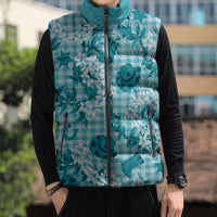 Mokihana Maile Ilima Leis Paniolo Palaka Sleeveless Puffer Jacket Hawaiian Polu Opa Spirit - Polynesian Pride