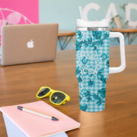 Mokihana Maile Ilima Leis Paniolo Palaka Tumbler With Handle Hawaiian Polu Opa Spirit - Polynesian Pride