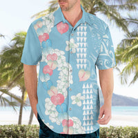 Blue Hawaii Anthurium Plumeria Lei Hawaiian Shirt LT9 - Polynesian Pride