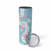 Blue Hawaii Anthurium Plumeria Lei Skinny Tumbler
