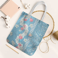 Blue Hawaii Anthurium Plumeria Lei Tote Bag
