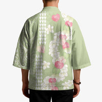 Leaf Green Hawaii Anthurium Plumeria Lei Kimono LT9 - Polynesian Pride