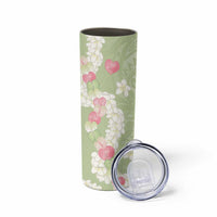 Leaf Green Hawaii Anthurium Plumeria Lei Skinny Tumbler