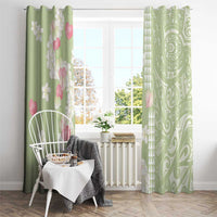 Leaf Green Hawaii Anthurium Plumeria Lei Window Curtain LT9 - Polynesian Pride