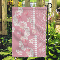Soft Pink Hawaii Anthurium Plumeria Lei Garden Flag