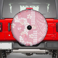 Soft Pink Hawaii Anthurium Plumeria Lei Spare Tire Cover
