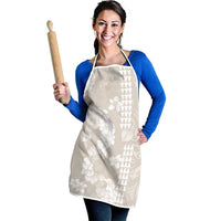 Suede Beige Hawaii Anthurium Plumeria Lei Apron