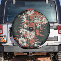 Hawaii Tartan With Hibiscus Spare Tire Cover Polynesian Pattern Vintage LT9 Dark Green - Polynesian Pride