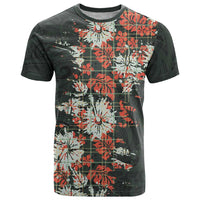 Hawaii Tartan With Hibiscus T Shirt Polynesian Pattern Vintage
