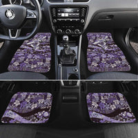 Japanese Hawaiian Crane Car Mats Purple Tapa Patchwork Pattern LT9 Set 4pcs Purple - Polynesian Pride