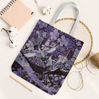 Japanese Hawaiian Crane Tote Bag Purple Tapa Patchwork Pattern