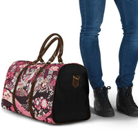 Japanese Hawaiian Crane Travel Bag Soft Pink Tapa Patchwork Pattern LT9 - Polynesian Pride