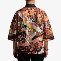 Japanese Hawaiian Crane Kimono Yellow Ochre Tapa Patchwork Pattern LT9 - Polynesian Pride