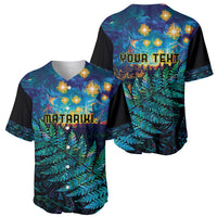 Matariki Te Tau Hou Maori Baseball Jersey New Zealand Silver Fern Night Starry Sky LT9 - Polynesian Pride