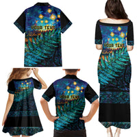 Matariki Te Tau Hou Maori Family Matching Puletasi and Hawaiian Shirt New Zealand Silver Fern Night Starry Sky LT9 - Polynesian Pride