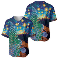 Personalised New Zealand Matariki Art Star Baseball Jersey Koru Fern Night Starry Sky LT9 - Polynesian Pride