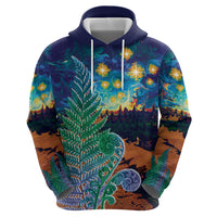 Personalised New Zealand Matariki Art Star Hoodie Koru Fern Night Starry Sky LT9 - Polynesian Pride