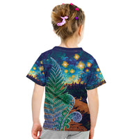Personalised New Zealand Matariki Art Star Kid T Shirt Koru Fern Night Starry Sky LT9 - Polynesian Pride